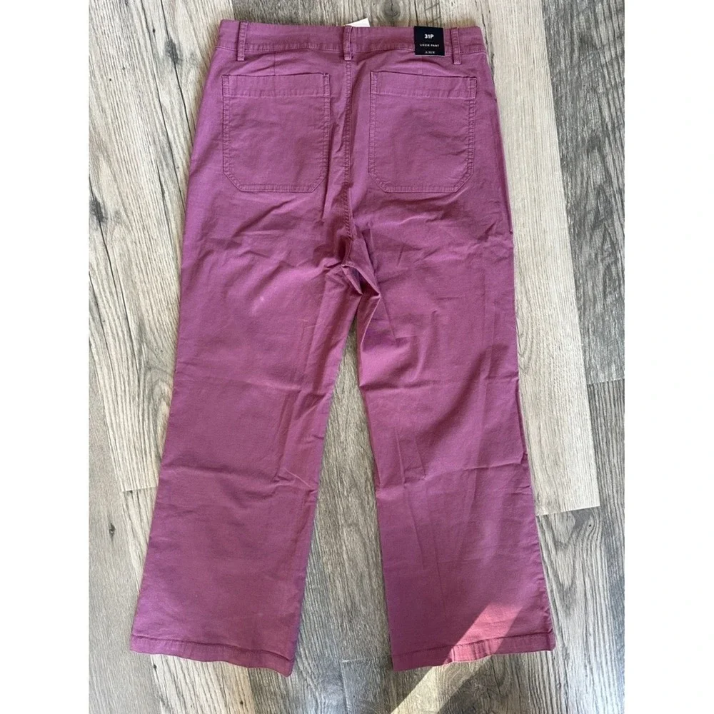J. Crew NWT patch pocket Cotton Lizzie Pant dark pink women's size 31P petite